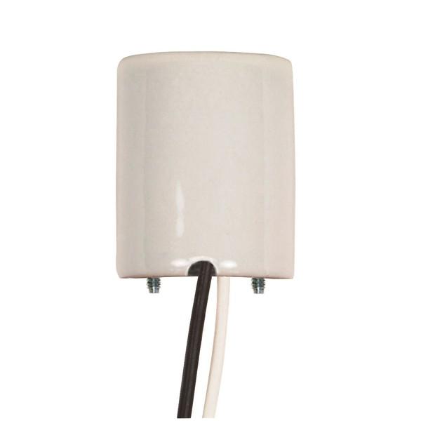 Keyless Porcelain Socket With Paper Liner; Mounting Screws Held Captive; 2 Wireways; 18&#34; Leads;