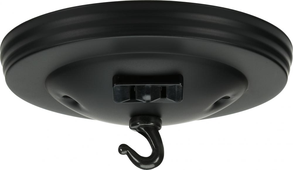 Canopy Kit With Convenience Outlet; Black Finish; 5&#34; Diameter; 7/16&#34; Center Hole; 2-8/32 Bar