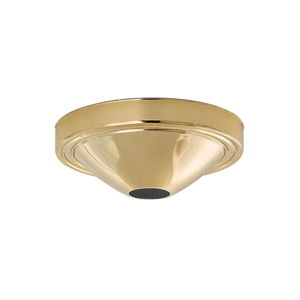 Plain Deep Fixture; Canopy Only; Brass Finish; 5&#34; Diameter; 11/16&#34; Center Hole; 1-3/4&#34;