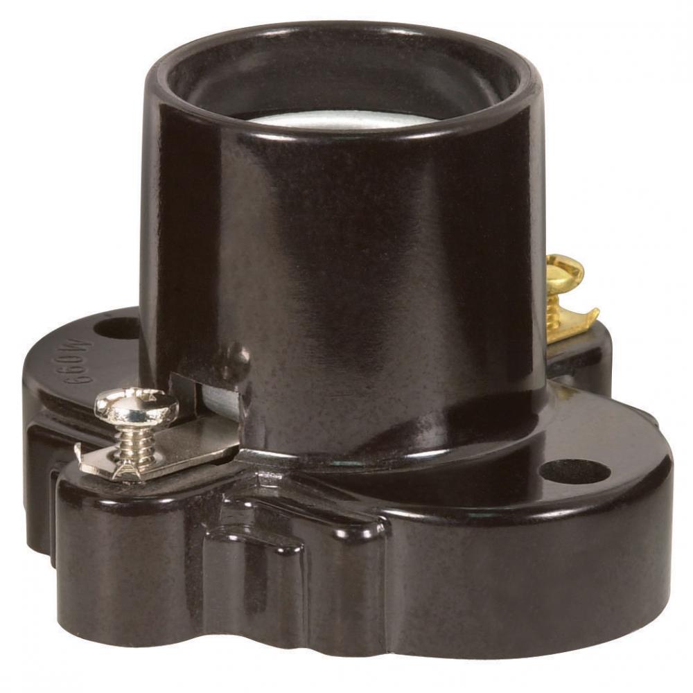 Phenolic Receptacle Wih Mounting Holes; Brown Finish; Screw Terminals; 1-5/8&#34; Height;