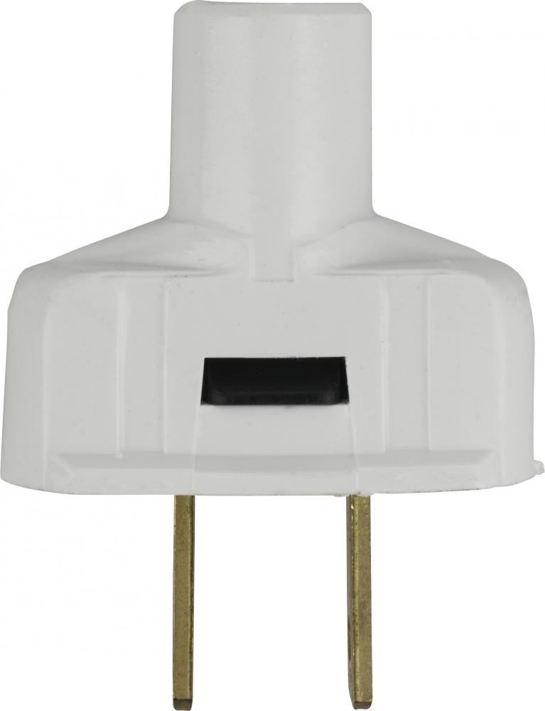 Attachment Plug With Terminal Screws; White Finish; Non Polarized; 18/2-SVT Round Wire; 15A; 125V