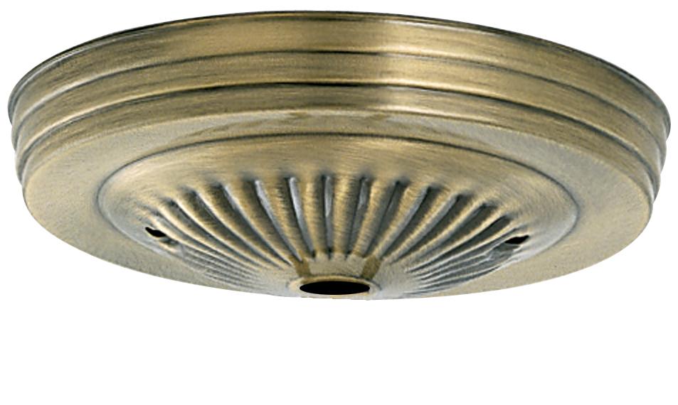 Ribbed Canopy; Canopy Only; Antique Brass Finish; 5&#34; Diameter; 7/16&#34; Center Hole; 2 -8/32