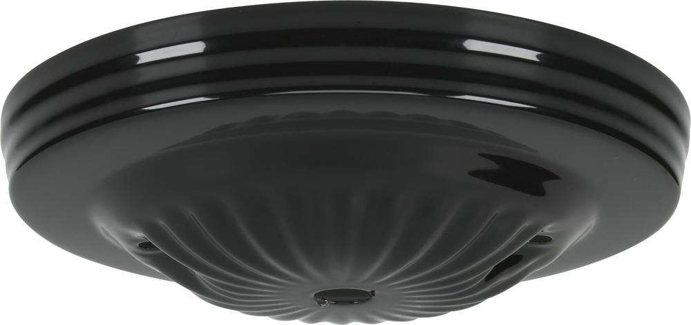 Ribbed Canopy; Canopy Only; Black Finish; 5&#34; Diameter; 7/16&#34; Center Hole; 2 -8/32 Bar Holes