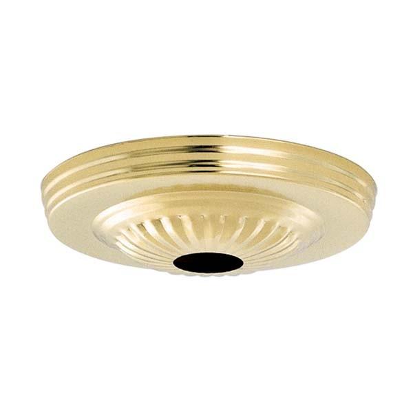 Ribbed Canopy; Canopy Only; Brass Finish; 5&#34; Diameter; 1-1/16&#34; Center Hole