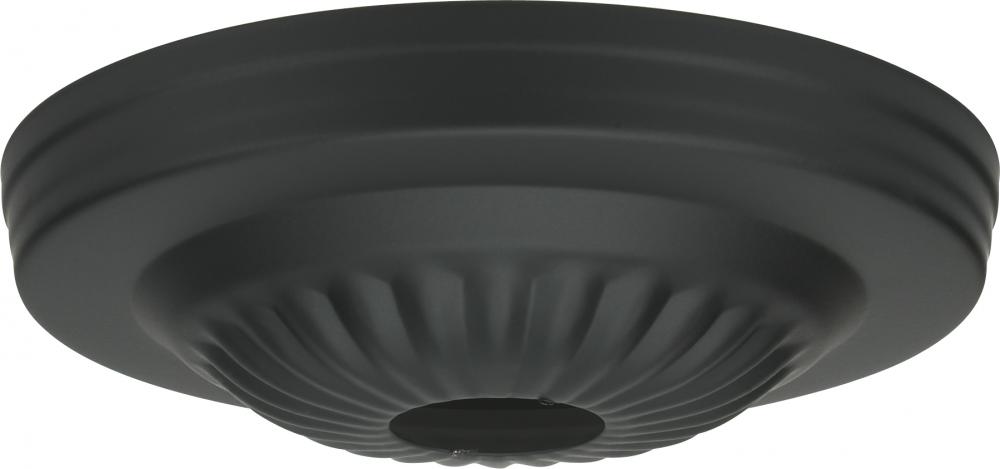 Ribbed Canopy; Canopy Only; Black Finish; 5&#34; Diameter; 1-1/16&#34; Center Hole