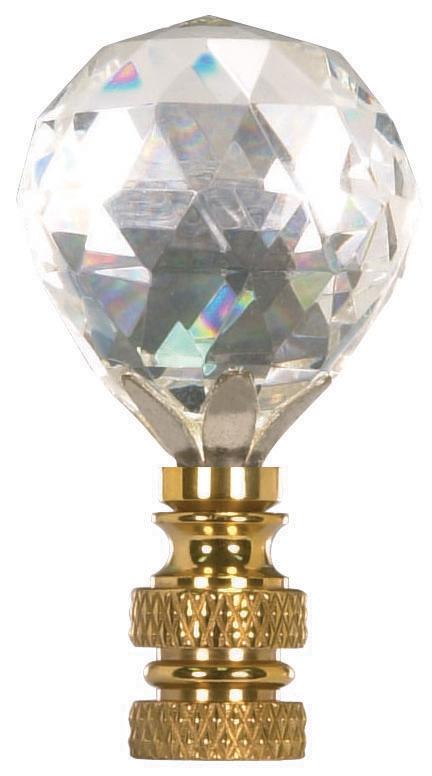 Ball Cut Crystal Finial; 2-1/4&#34; Height; 1/4-27