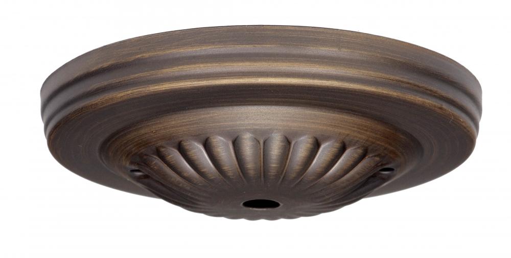 Ribbed Canopy Kit And Matching Hardware; Dark Antique Brass Finish; 5&#34; Diameter; 7/16&#34;