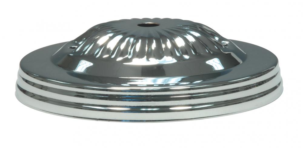 Ribbed Canopy Kit And Matching Hardware; Polished Nickel Finish; 5&#34; Diameter; 7/16&#34; Center