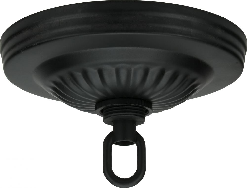 Ribbed Canopy Kit; Black Finish; 5&#34; Diameter; 1-1/16&#34; Center Hole; Includes Hardware; 25lbs