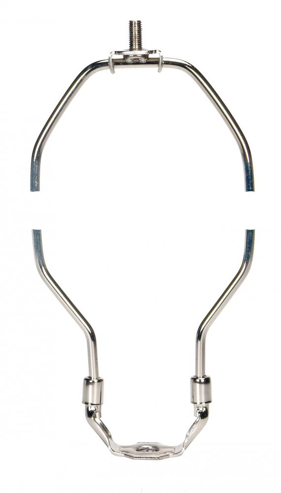 Light Duty Harp; Polished Nickel Finish; 10-1/2&#34; Height; 1/8 IP Saddle; 1/4-27 Thread; 125