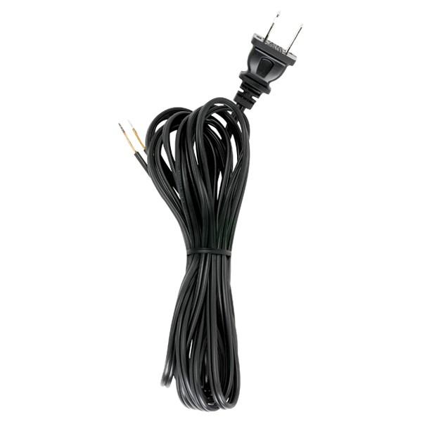 12 Foot 18/2 SPT-1 105C Cord Set; Black Finish; 72&#34; Hank; 150 Carton; Molded Polarized Plug;