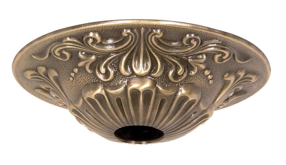 Cast Brass Canopy; Antique Brass Finish; 5-1/2&#34; Diameter; 1-1/16&#34; Center Hole; 1-1/2&#34;