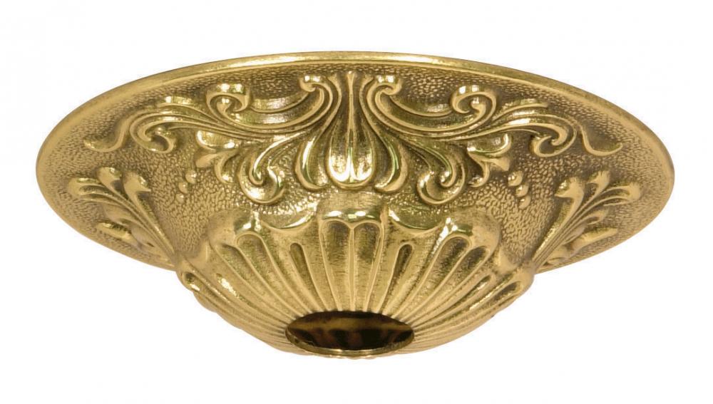 Cast Brass Canopy; Polished Brass Finish; 5-1/2&#34; Diameter; 1-1/16&#34; Center Hole; 1-1/2&#34;