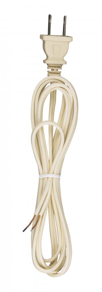 7 Foot 18/2 SPT-1 105C Cord Set; Ivory Finish; 36&#34; Hank; 200 Carton; Molded Polarized Plug;