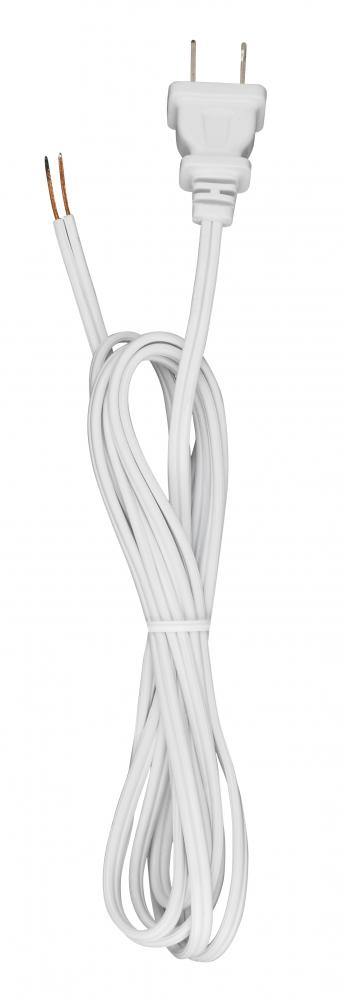 7 Foot 18/2 SPT-1 105C Cord Set; White Finish; 36&#34; Hank; 200 Carton; Molded Polarized Plug;