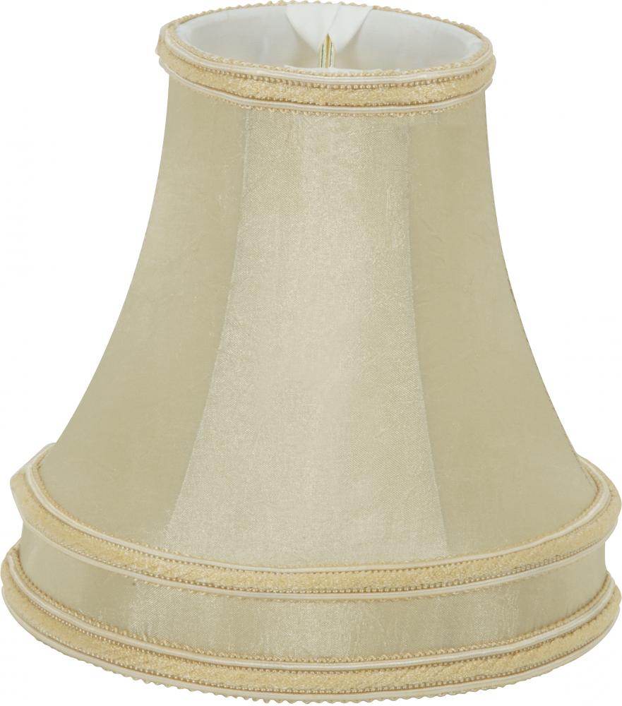 Clip On Shade; Beige Leather Look; 3&#34; Top; 5-1/2&#34; Bottom; 5-1/4&#34; Side