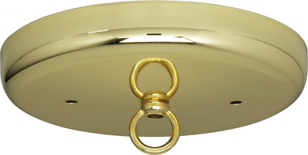 Contemporary Canopy Kit; Brass Finish; 5&#34; Diameter; 7/16&#34; Center Hole; 2-8/32 Bar Holes;