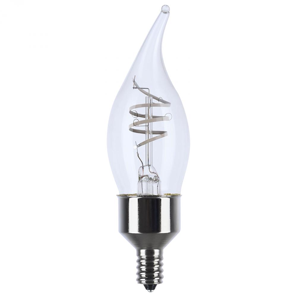 4 Watt LED; Reminiscent; Flex Gray Coil Filament; CA11; Candelabra Base; 2700K CCT; Clear; 120 Volt;