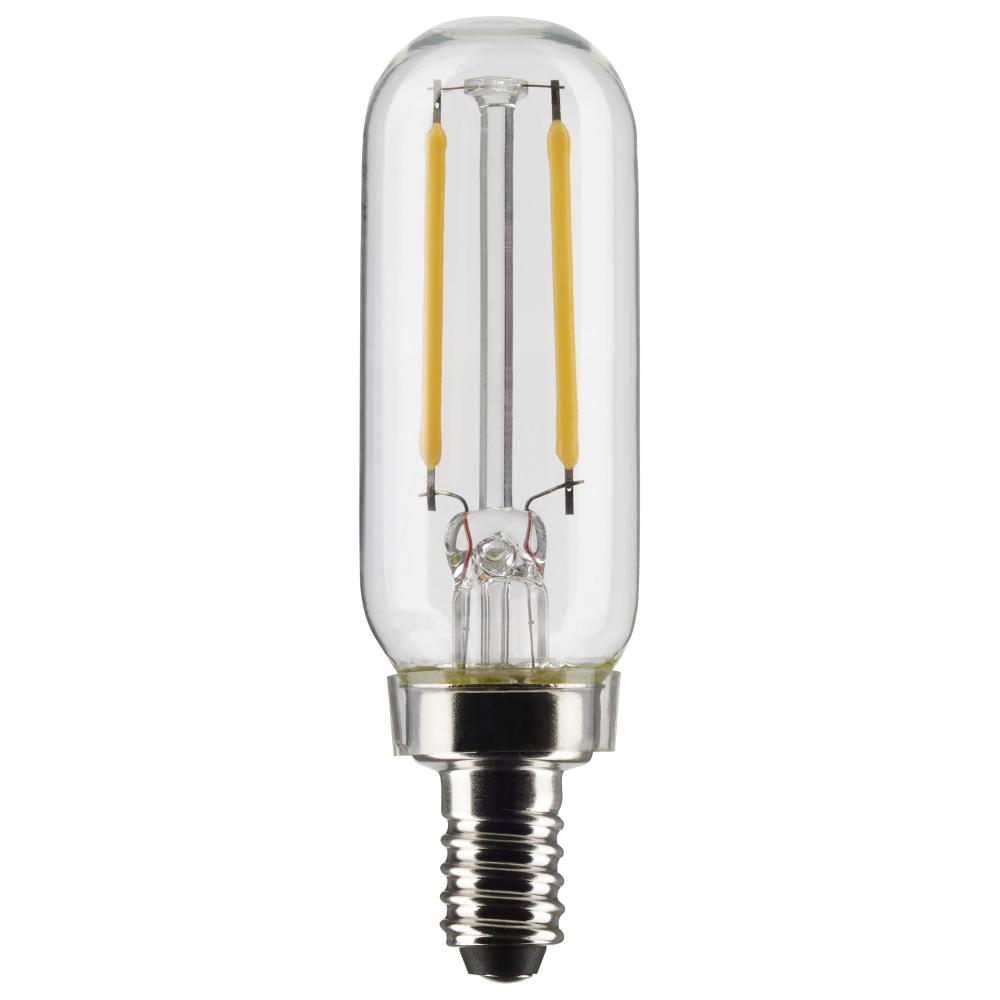 2.8 Watt T6 LED; Clear; Candelabra Base; 2700K; 200 Lumens; 120 Volt; 2-Pack