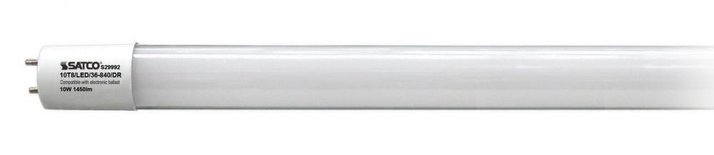 10 Watt T8 LED; 4000K; Medium Bi Pin base; 50000 Average rated hours; 1450 Lumens; Type A; Ballast