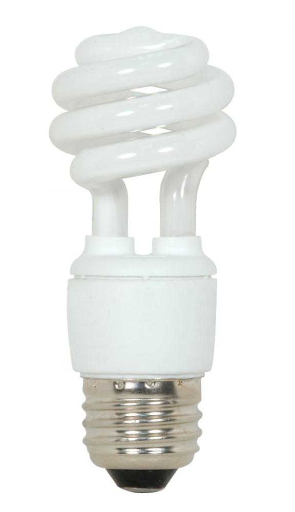 9 Watt; Mini Spiral Compact Fluorescent; 5000K; 82 CRI; Medium base; 120 Volt