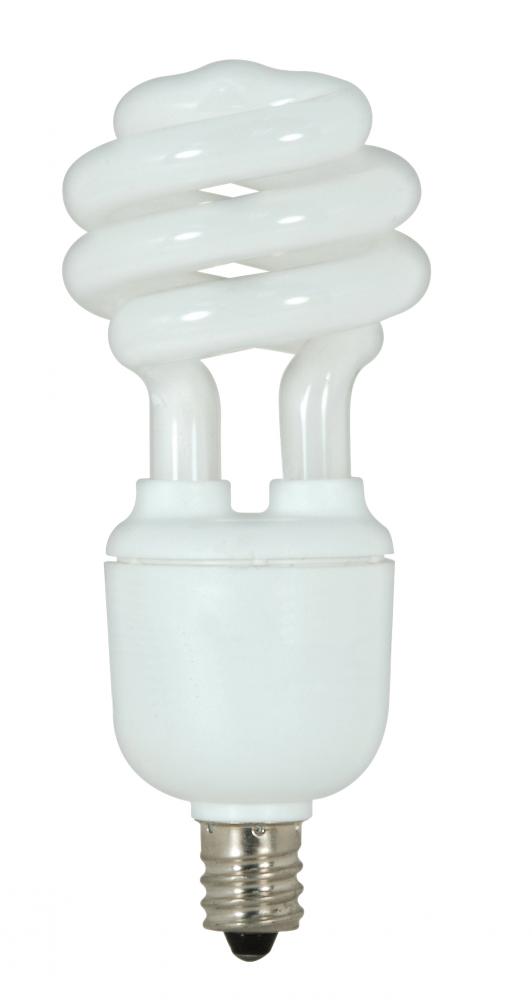 9 Watt; Mini Spiral Compact Fluorescent; 4100K; 82 CRI; Candelabra base; 120 Volt