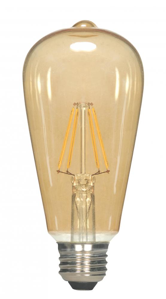 Discontinued - 2.5 Watt ST19 LED; Transparent Amber; Medium base; 2300K; 220 Lumens; 120 Volt