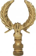 Satco Products Inc. 90/1745 - U-Shaped Leaf Brass Finial; 2-3/4" Height; 1/4-27; Polished Brass Finish