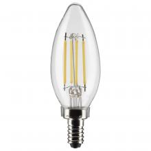 Satco Products Inc. S21266 - 4 Watt B11 LED; Clear; Candelabra base; 90 CRI; 3500K; 120 Volt