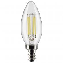 Satco Products Inc. S21275 - 5.5 Watt B11 LED; Clear; Candelabra base; 90 CRI; 3500K; 120 Volt