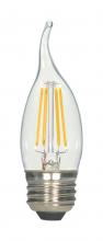 Satco Products Inc. S21725 - 4.5 Watt CA10 LED; Clear; Medium base; 2700K; 120 Volt; 2-Card