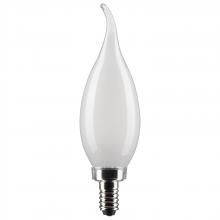 Satco Products Inc. S21884 - 5.5 Watt CA10 LED; Frost Finish; Candelabra Base; 5000K; 120 Volt; 2-Card