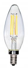 Satco Products Inc. S8613 - 3.5 Watt C11 LED; Clear; Candelabra base; 2700K; 350 Lumens; 120 Volt; Carded