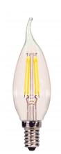 Satco Products Inc. S8614 - 3.5 Watt CA11 LED; Clear; Candelabra base; 2700K; 350 Lumens; 120 Volt; Carded