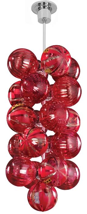 PERLE, 21 GLOBE, RED RIBBON, CHROME