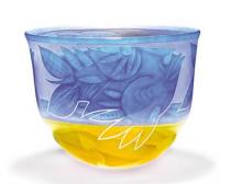 Oggetti Luce 24-99-04/BY - AE/ SCHALE, bowl w/fish, blue/