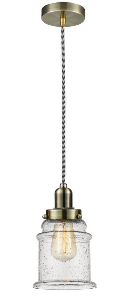 Whitney - 1 Light - 8 inch - Antique Brass - Cord hung - Mini Pendant