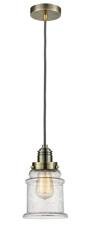 Winchester - 1 Light - 8 inch - Antique Brass - Cord hung - Mini Pendant