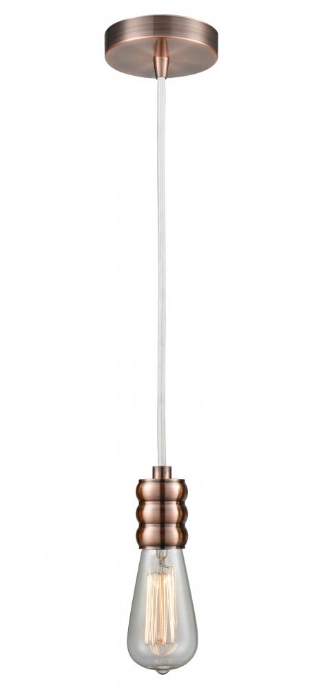 Gatsby - 1 Light - 2 inch - Antique Copper - Cord hung - Mini Pendant