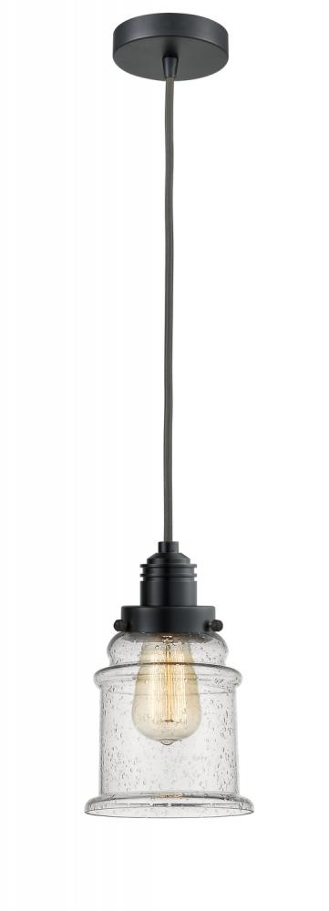 Winchester - 1 Light - 8 inch - Matte Black - Cord hung - Mini Pendant