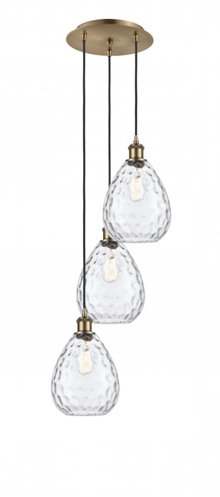 Waverly - 3 Light - 15 inch - Antique Brass - Cord Hung - Multi Pendant