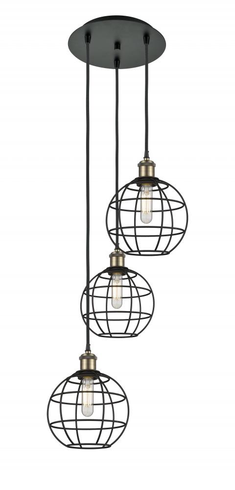 Lake Placid - 3 Light - 15 inch - Black Antique Brass - Cord Hung - Multi Pendant