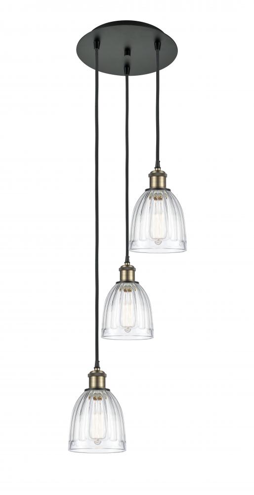 Brookfield - 3 Light - 12 inch - Black Antique Brass - Cord Hung - Multi Pendant