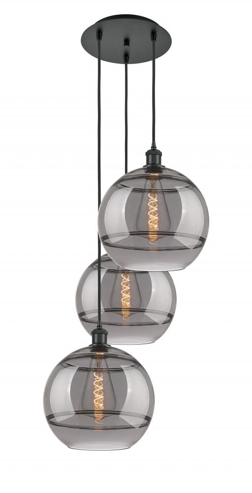 Rochester - 3 Light - 19 inch - Matte Black - Cord hung - Multi Pendant