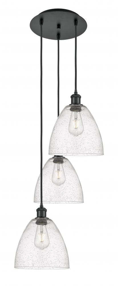 Bristol - 3 Light - 16 inch - Matte Black - Cord Hung - Multi Pendant