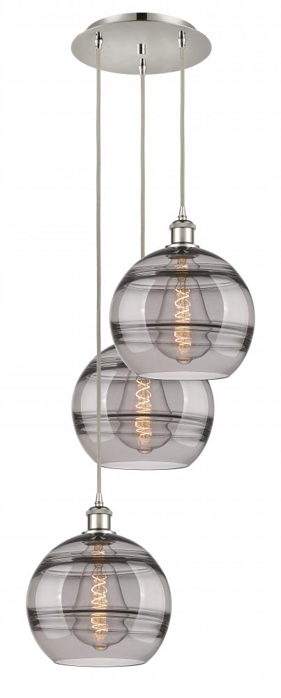 Rochester - 3 Light - 17 inch - Polished Nickel - Cord hung - Multi Pendant