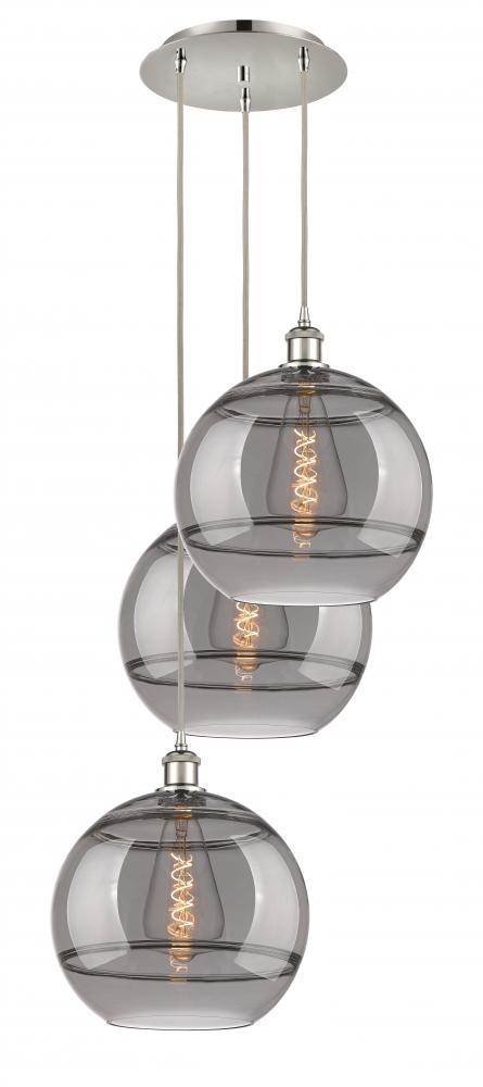 Rochester - 3 Light - 19 inch - Polished Nickel - Cord hung - Multi Pendant