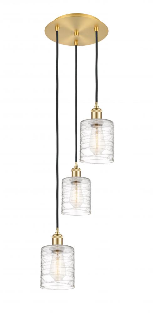 Cobbleskill - 3 Light - 12 inch - Satin Gold - Cord Hung - Multi Pendant