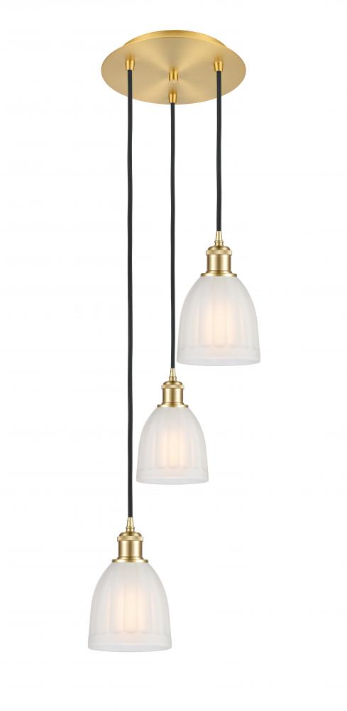 Brookfield - 3 Light - 12 inch - Satin Gold - Cord Hung - Multi Pendant