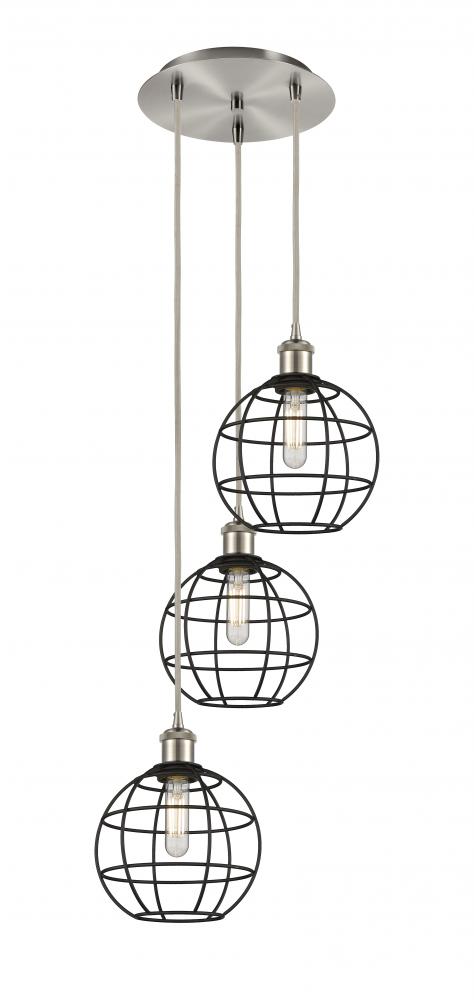 Lake Placid - 3 Light - 15 inch - Brushed Satin Nickel - Cord Hung - Multi Pendant